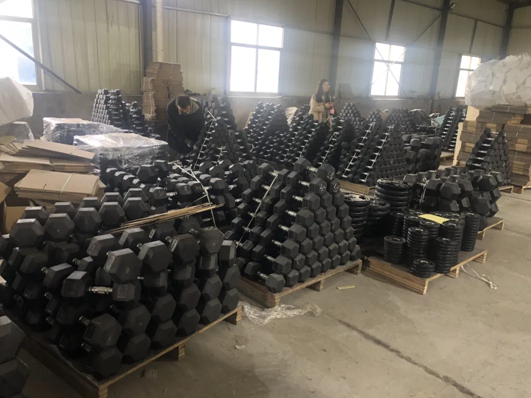 Rubber Hex Encased Hexagonal Cast Iron Dumbbell