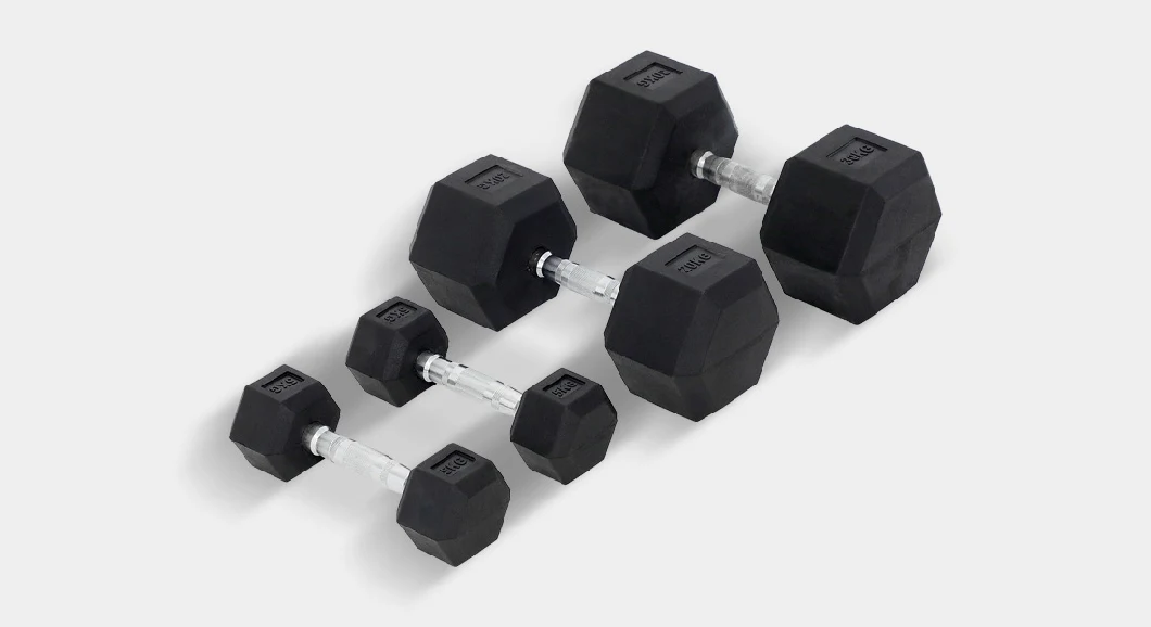 in Stock Dumbbell Set Rubber Cast Iron Fitness Adjustable Dumbbells with Stand