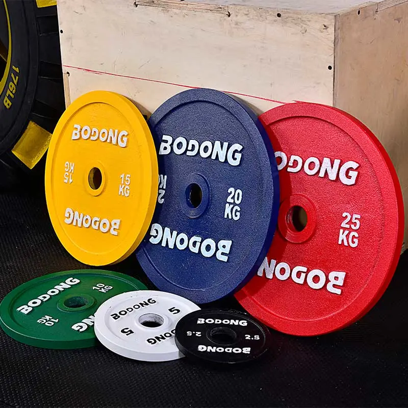 China Competition Cast Iron Calibrated Strength Training Fitness Lifting Factory Barbell Gym Equipment Weight Plate Manufacture Factory Price