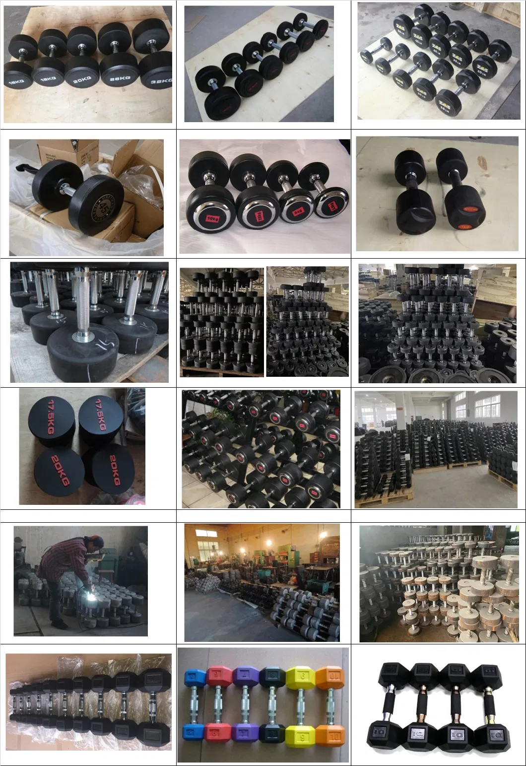 High Quality Black Rubber Coated Round Dumbbell