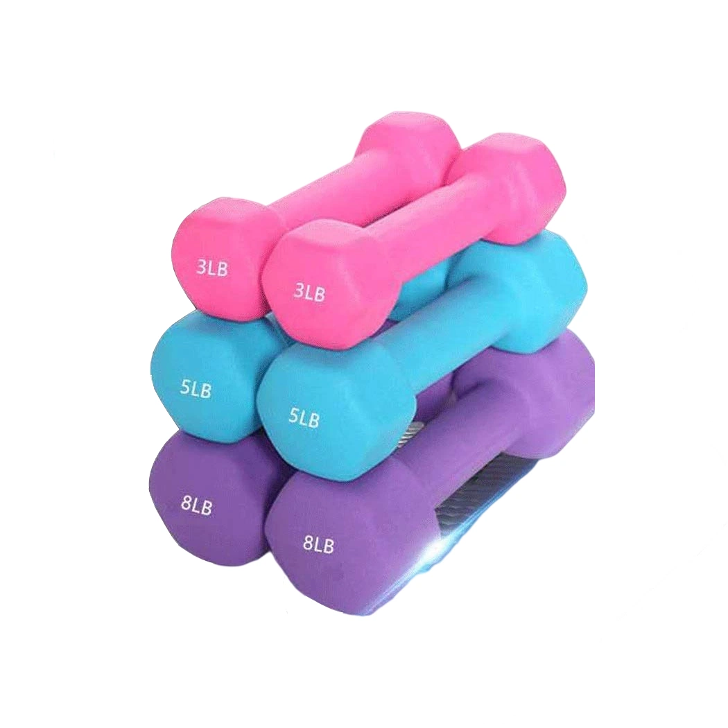 Non-Slip Dipping Colorful Fitness Neoprene Gym Equipment Free Weight Mancuernas Hexagonales Weightlifting Neoprene Dumbbells