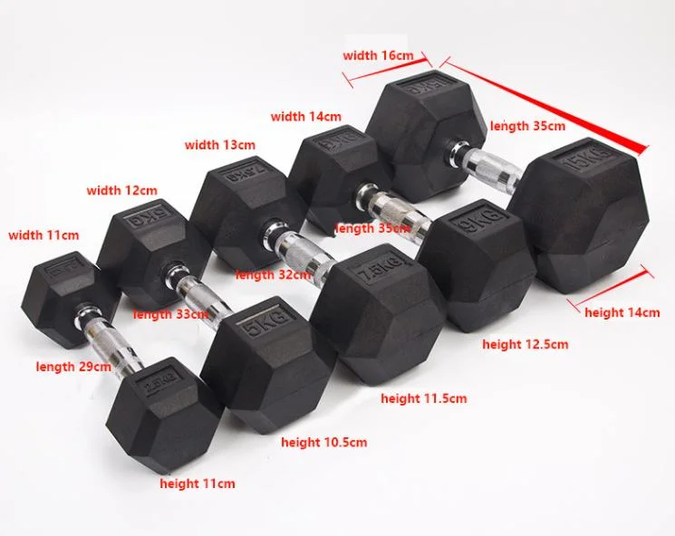 Wholesale Hex Dumbbell Rubber Dumbbell Cross Fitness Dumbbell Set