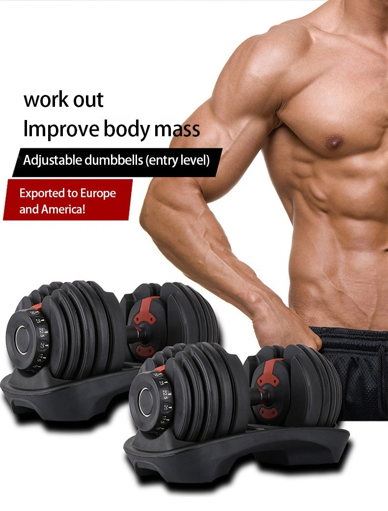 High Quality Fitness Equipment 24kg Adjustment Multiple Dumbbell Iron Weight Adjustable Dumbbell Set