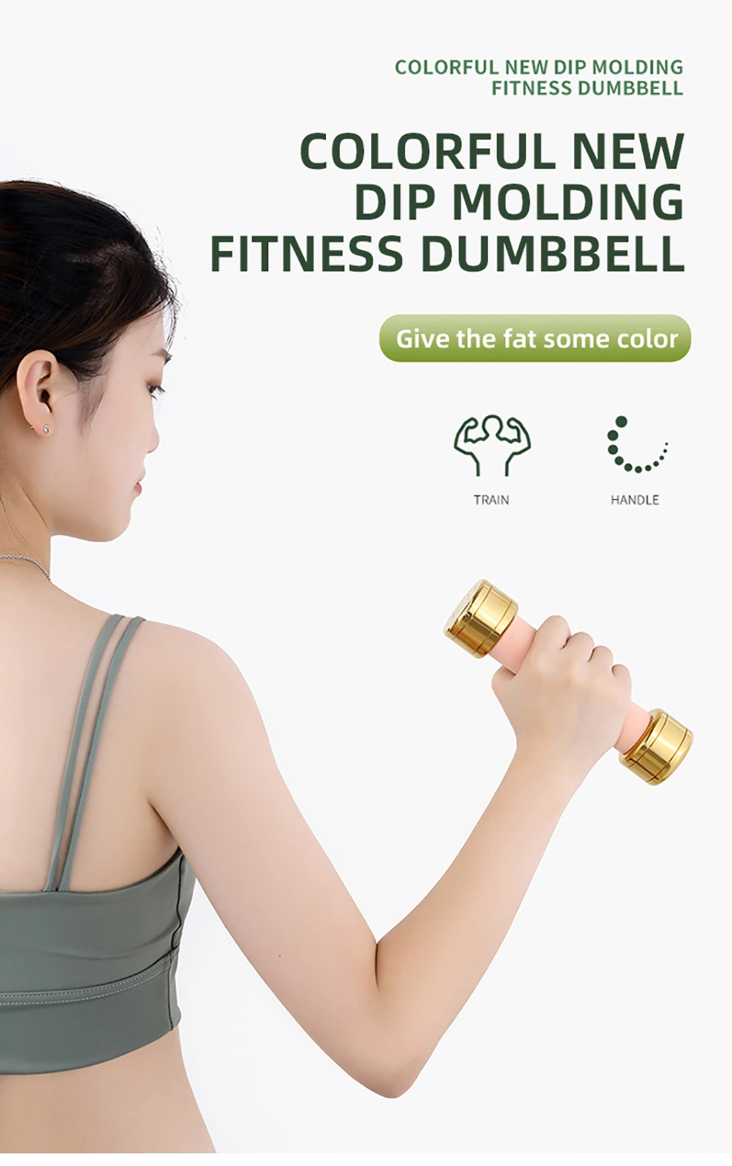 Household Gym Dumbbell Stainless Steel Electroplated Metal Small Fitness Dumbbells for Women