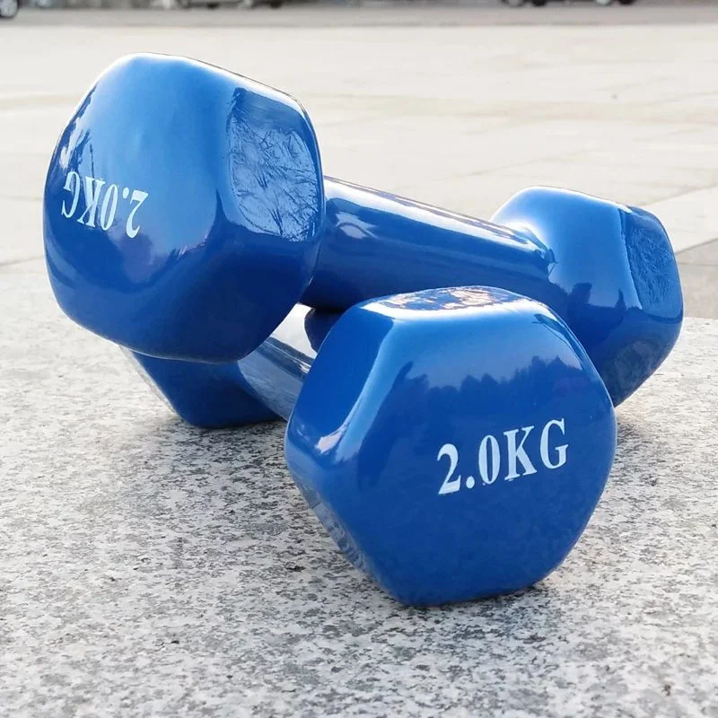 Gym Exercise Color Cast Iron Dumbbell Set Women Use Vinyl PVC Neoprene Dipping Dumbbell Cheap Gym Mancuernas Dumbbell