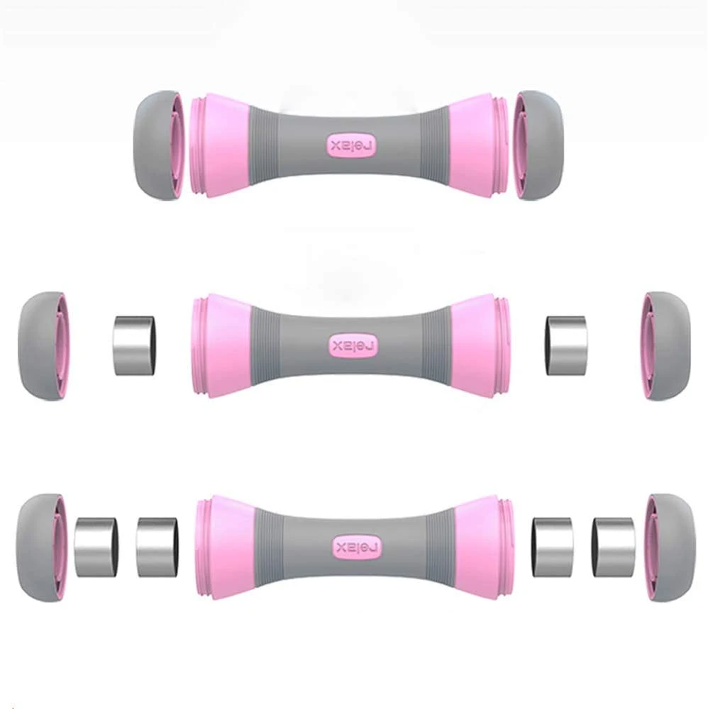 1 Pair Adjustable Dumbbells Fitness Equipment Barbell Tablets Cast Iron Coated Plastic Yoga Dumbbell Plastic Dumbbells 2 Kilos to 4kilos Weight Wyz13071