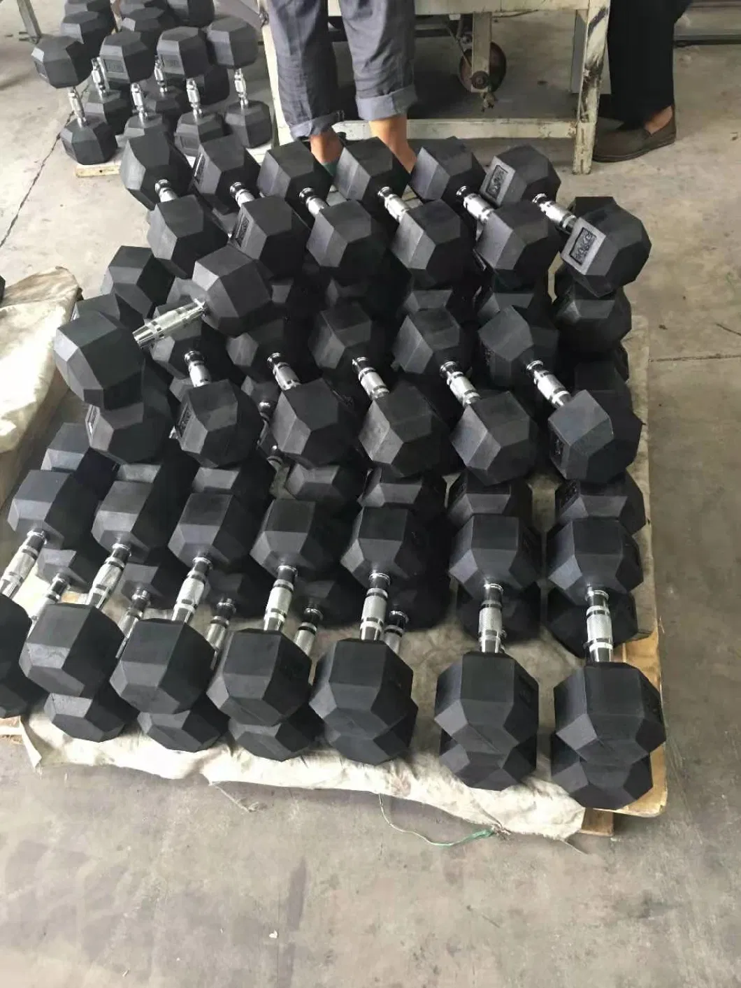 Rubber Coated Hex Dumbbell Set