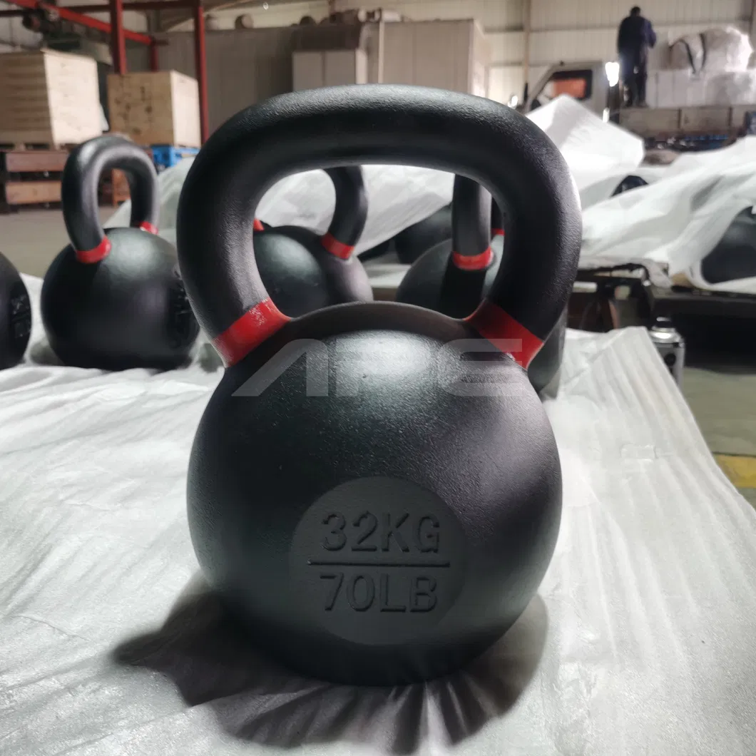 8kg Cast Iron Black Power Coated Kettlebell with Color Bands