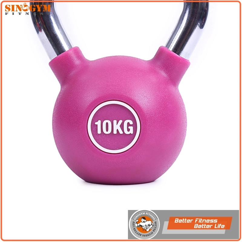 Color PU Urethane Kettlebell with Chromed Handle