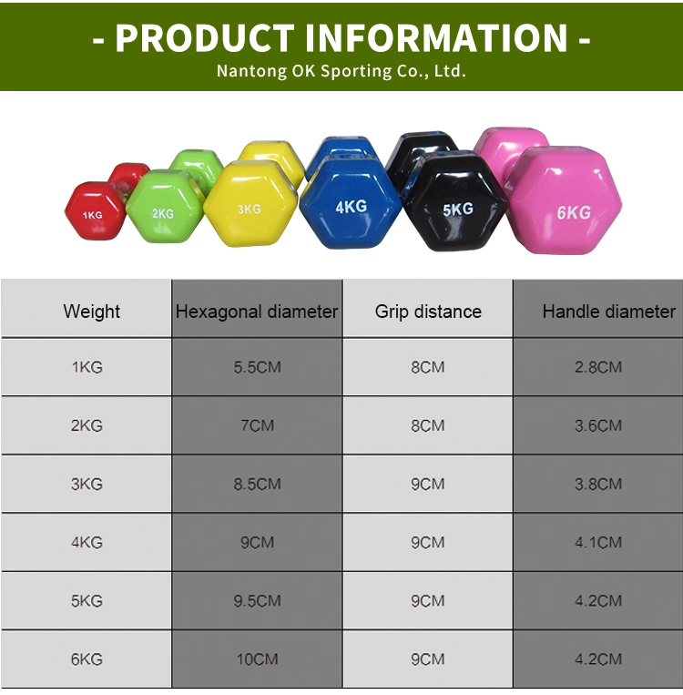 Best Quality Cast Iron and Neoprene Dumbbells 1-10kg Yoga Dumbbells for Home Fitness