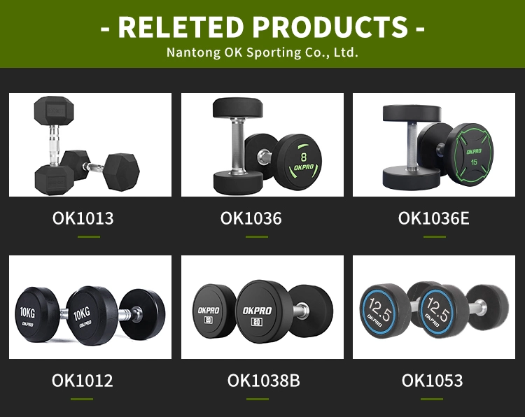 Okpro Factory Wholesale Commercial Home Use Hex Pev Gym Dumbbell Weight Set