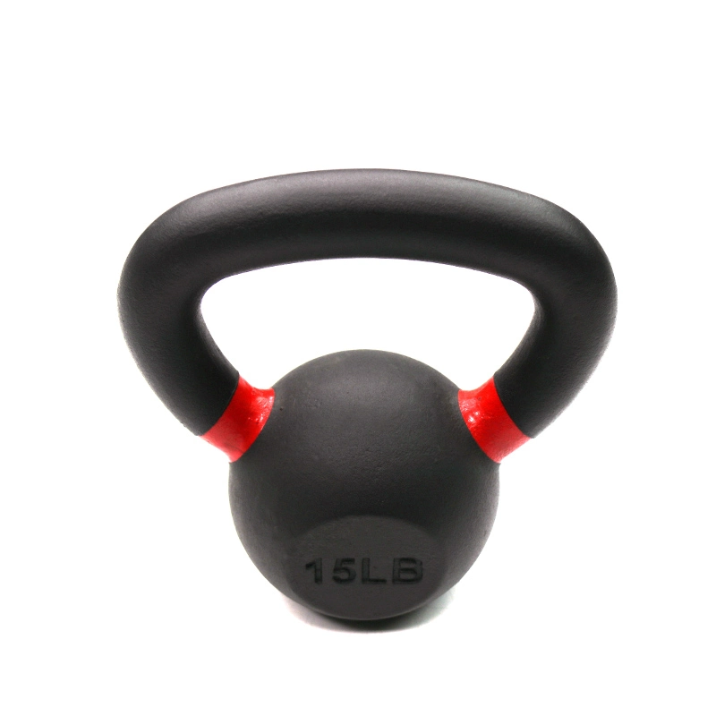 Black Cast Iron Kettlebell with Colour Rings