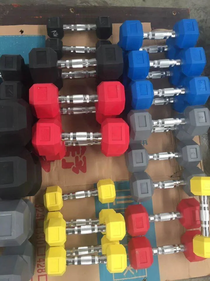 Home Fitness Equipment Rubber Hex Dumbbell