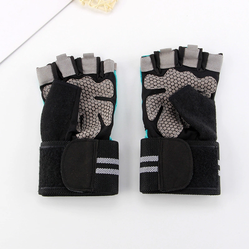 Bodybuilding Training Gloves Silicone Non-Slip Gloves Half Finger Fitness Weight Lifting Bl15576
