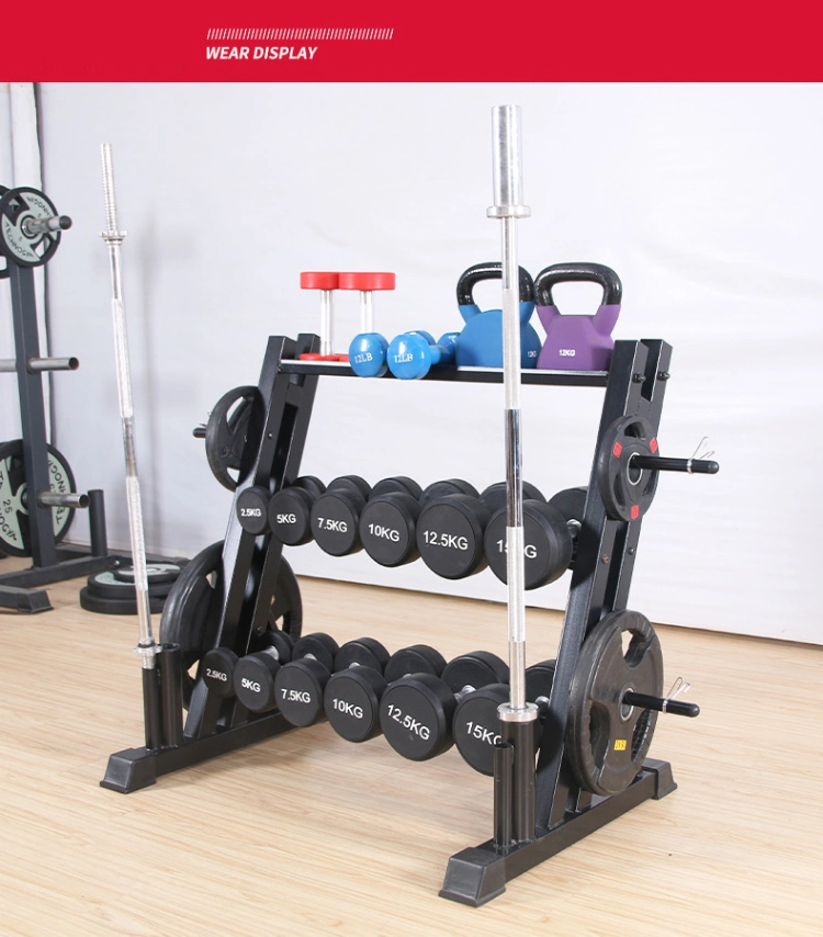 Commercial Gym Equipment Training Dumbbell Rack 3-Tier Hex Dumbbell Fitness Rack