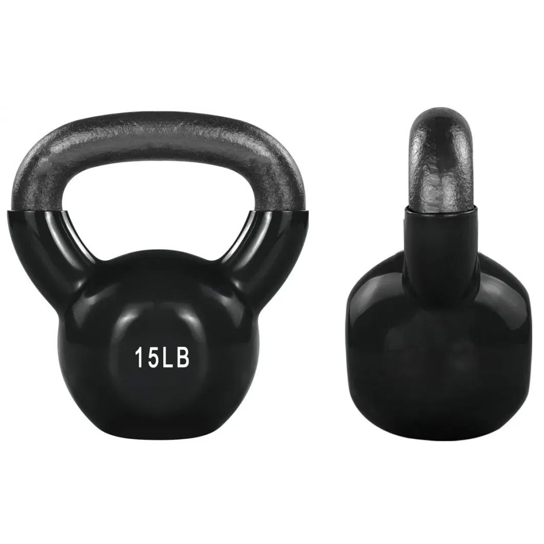 Custom Logo Free Weightcast Iron Vinyl Coated Kettle Bells for Sale PVC Dipping Kettle Bells