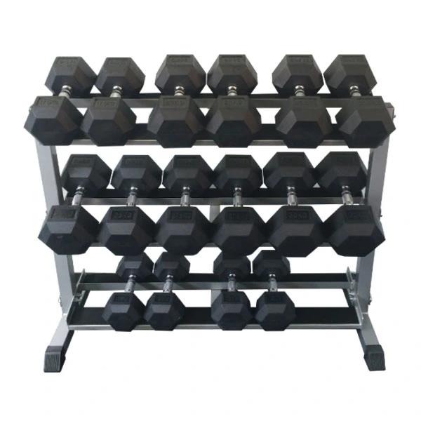 Fast Delivery Fitness Gym Exercise Black Rubber Hex Dumbbell