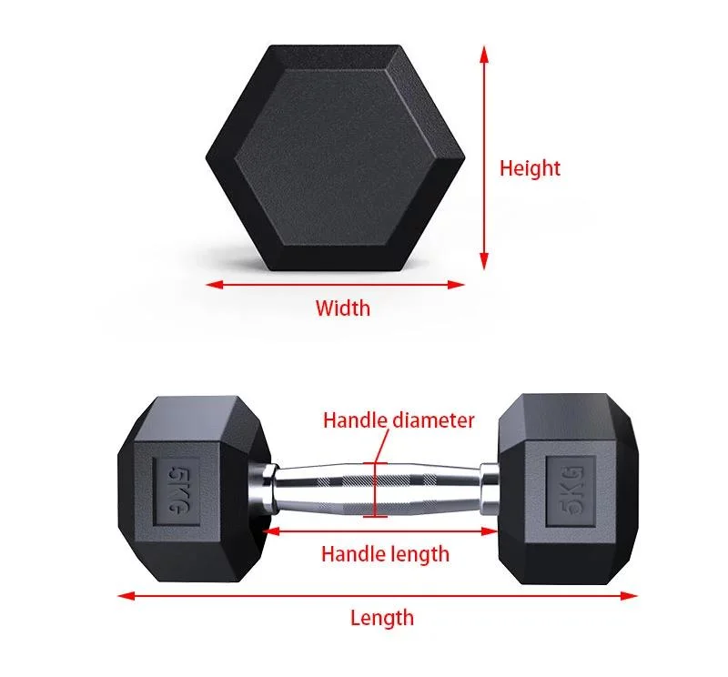 Wholesale Private Label Black Rubber Adjustable Hex Dumbbell Set