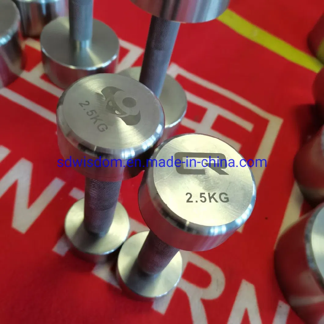 Customized Logo 2.5kg 80kg Commercial Home Stainless Steel Dumbbells