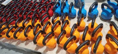 Venta caliente de color de hierro fundido recubierto de PVC Kettlebell- 5lbs 50lbs.
