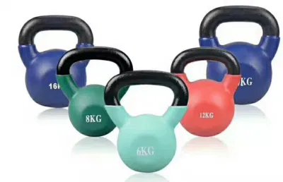 Venta caliente de color de hierro fundido recubierto de PVC Kettlebell- 5lbs 50lbs.