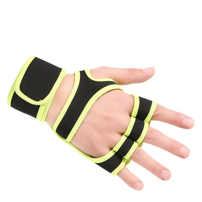 Silicone Padding Cross Training Gloves with Wrist Support for Fitness Bl16807