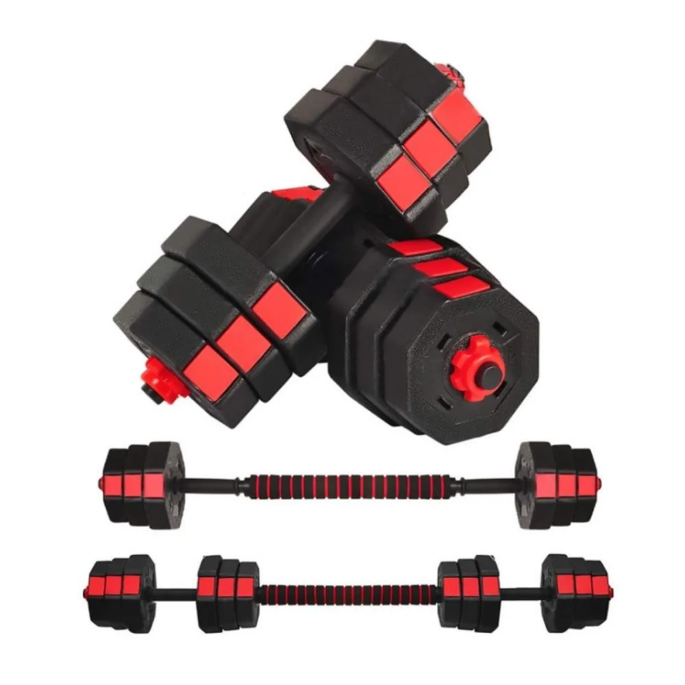 Adjustable Weight Plate with Crank Barbells Fitness Dumbbell Set 2 in 1 Home Fitness Equipment for Men and Women Gym Workout Exercises Wyz19648