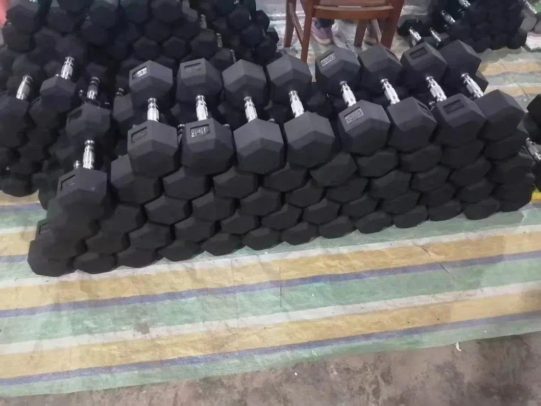 Dezhou Factory Wholesale Hex Dumbbell Cast Iron 1kg 110lb Rubber Hexagon Dumbbell Set