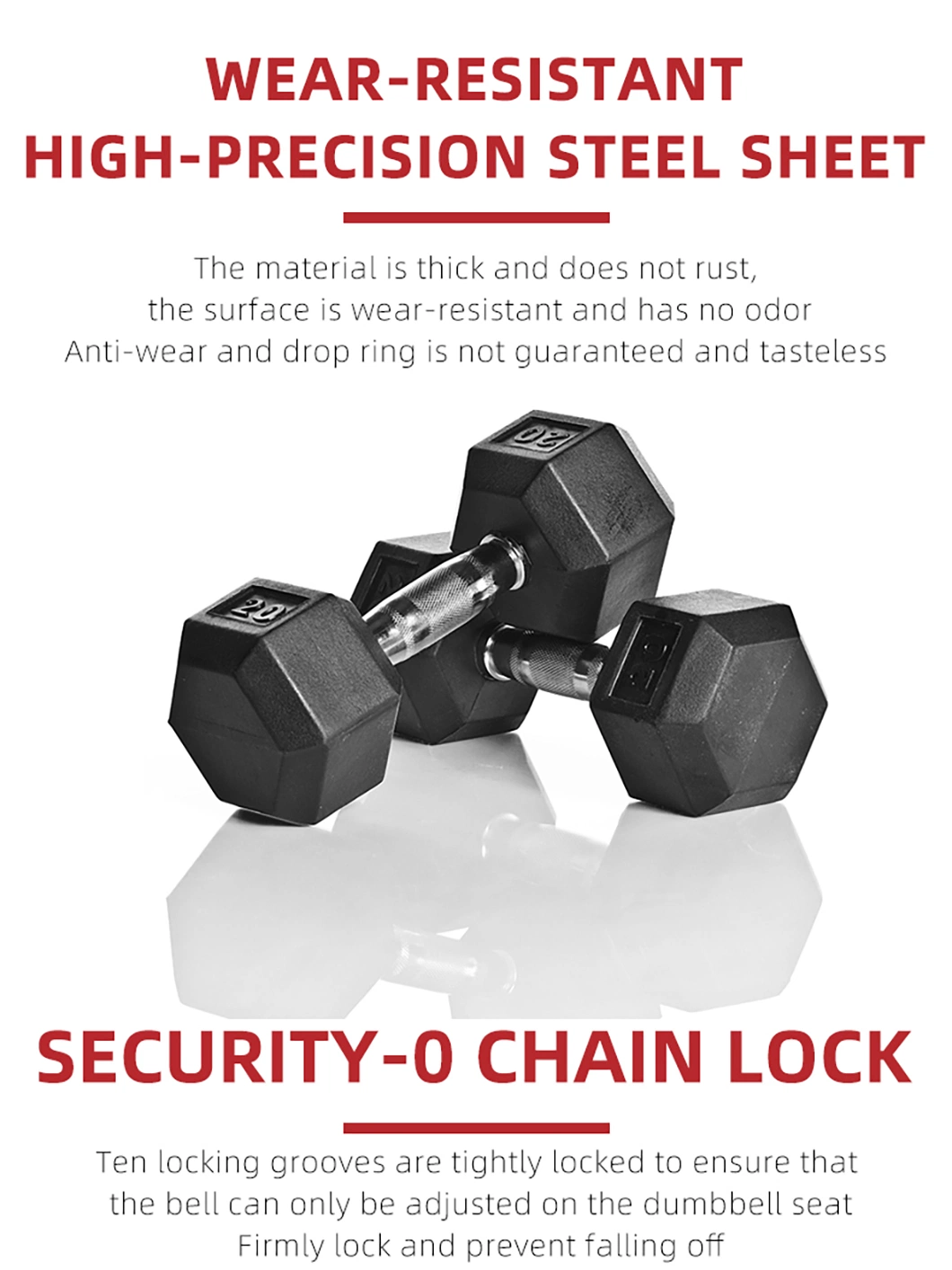 Factory Price Kg and Lb Hex Rubber Dumbbells for Swift Shipment