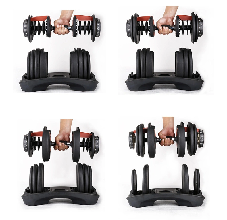Hot Selling Dumbbell with Shelf /Automatically Adjustable 10 to 90lbs/ 5 to 40 Kg Weight Selection for Body Building