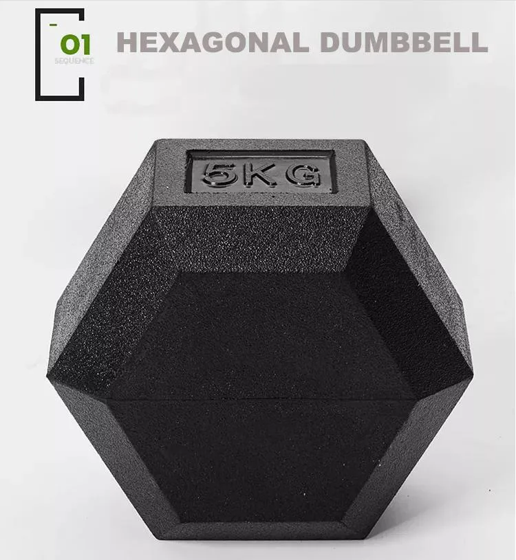 Gym Fitness Body Building Factory Wholesale Price Manufacture Weight Lifting Gym Equipment Strength Power Training Gym Dumbbell Hex Rubber Dumbbells