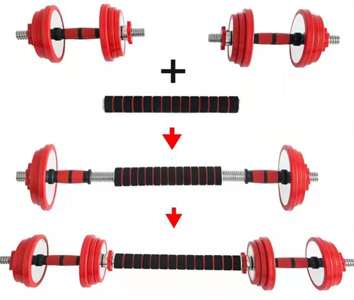 Gym Changeable Adjustable Weights Complete Fitness Rubber Barbell Dumbbell Sets