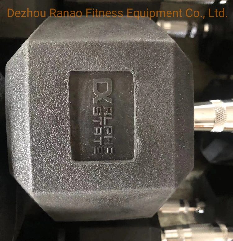 Gym Used Factory Customized Logo Cheap Kg &amp; Lb Hex Rubber Dumbbell