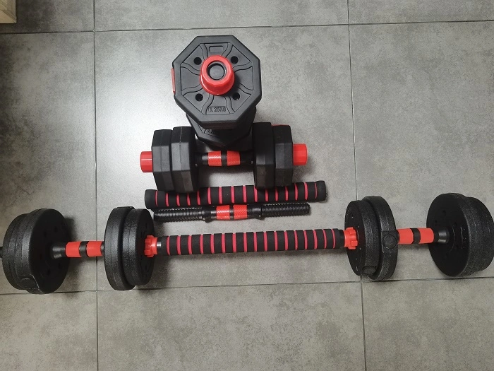 Ready to Ship Gym Fitness 4 in 1 Adjustable Dumbbell Barbell Kettlebell Set 10kg 15kg 20kg 30kg 40kg 50kg