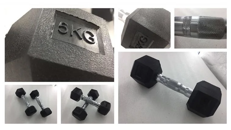 Wholesale Customized Mancuernas Lbs Pound Fix Rubber Dumbell Iron Hex Dumbbell 5lb 10lb 15lb 20lb 25lb 30lb 35lb 40lb 45lb 50lb