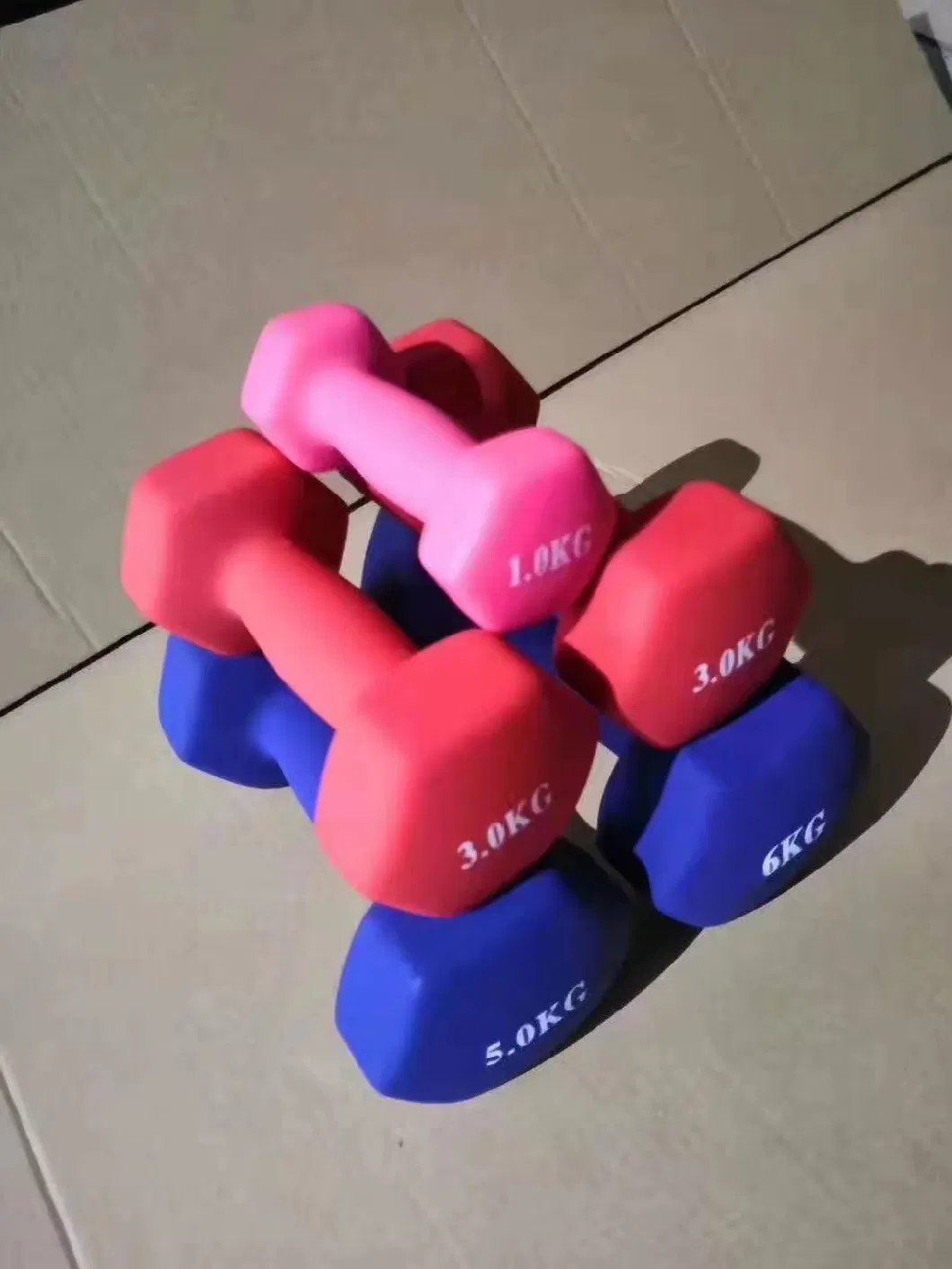 1-10kg Hex Neoprene Dumbbell Free Hand Weight Set for Home Gym Exercises