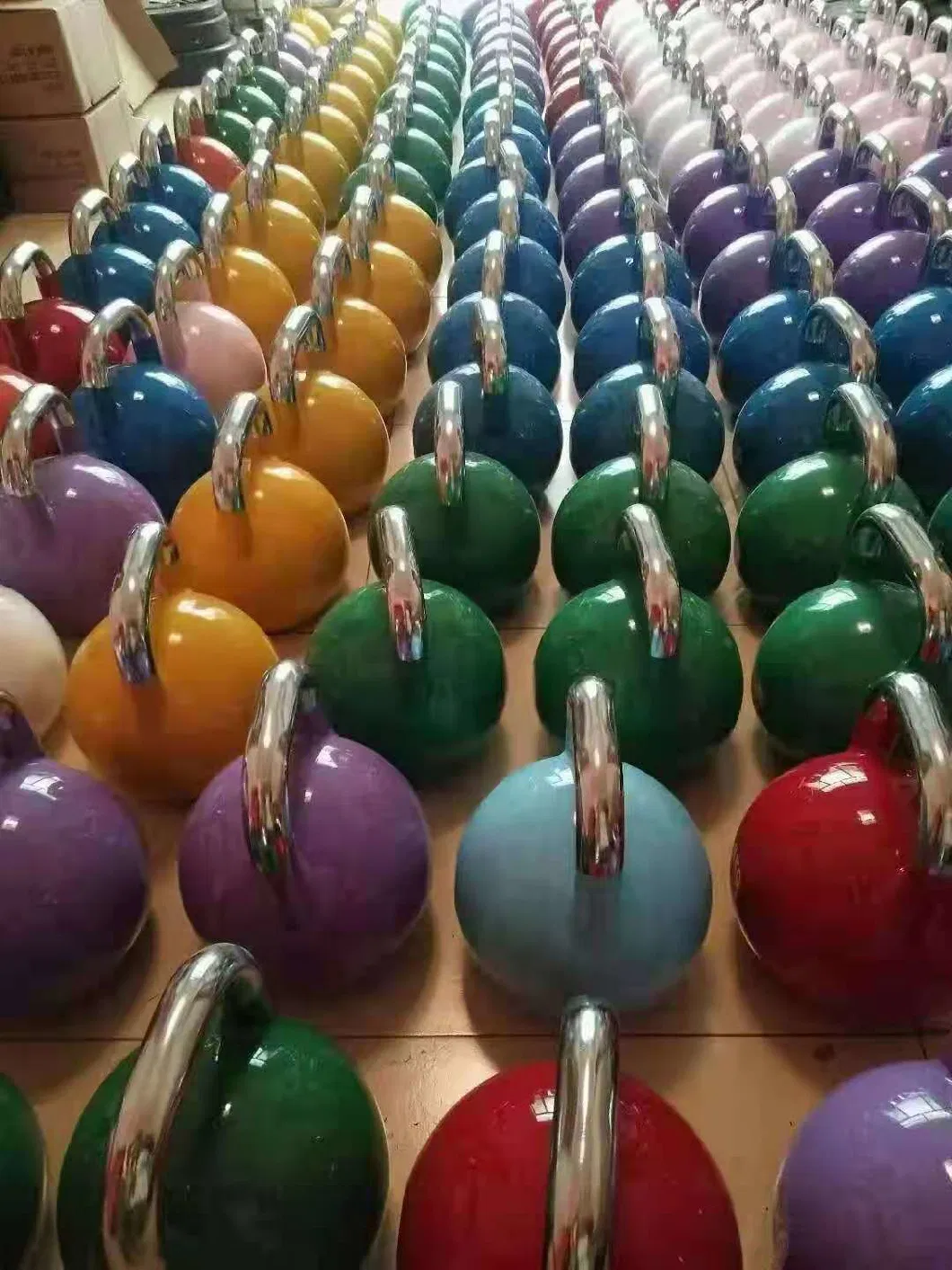 Hot Sale Cast Iron Colored Vinyl Coated Kettlebell- 5lbs-50lbs