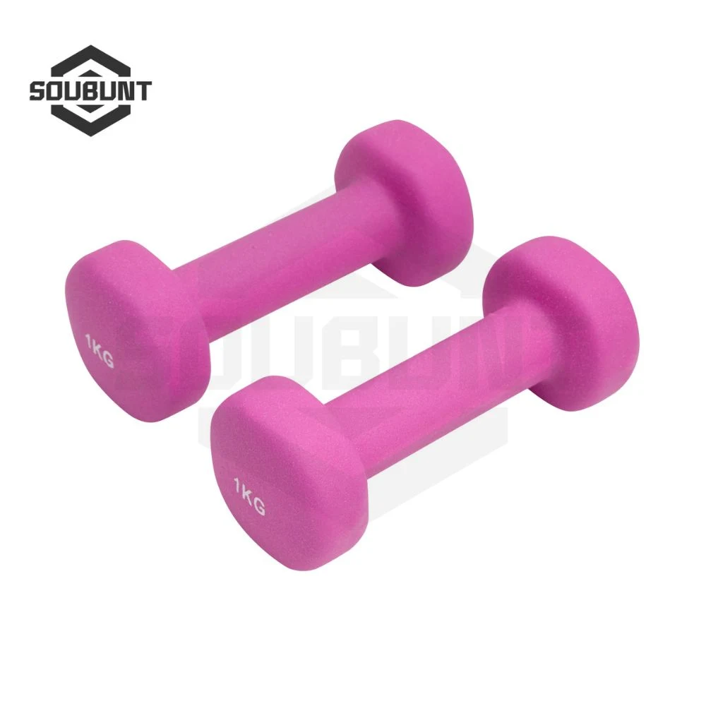 Color Neoprene Dipped Weight Training Matte Hex Dumbbells