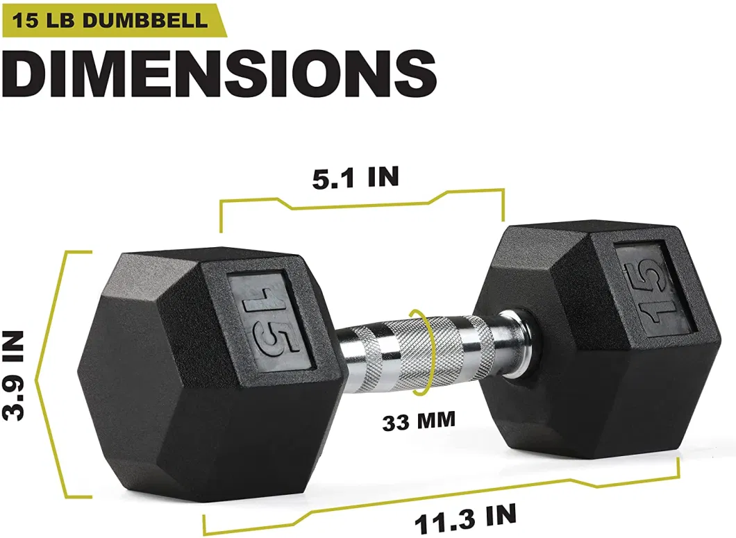 Wholesale Fitness Rubber Hex Dumbbell