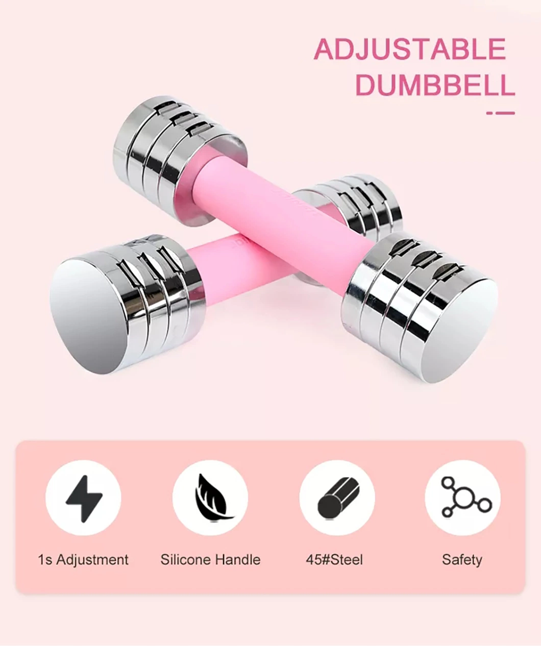 Factory Price Pink Purple Blue 2.5kg Mini Adjustable Fitness Dumbbell Set Wholesale Dumbbell for Women Home Gym Use