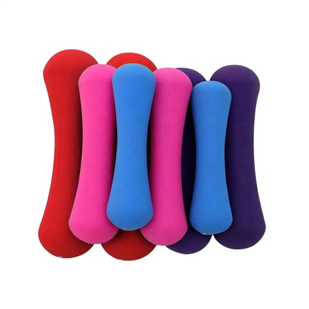 Customized Colourful Mini Cast Iron Dumbells DIP Plastic Women Used Bone Shape Neoprene Dumbbells