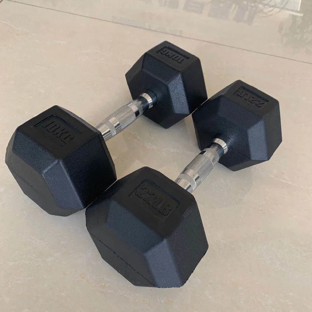 Fitness Equipment Gym Equipment Hex Rubber Coated Dumbbell