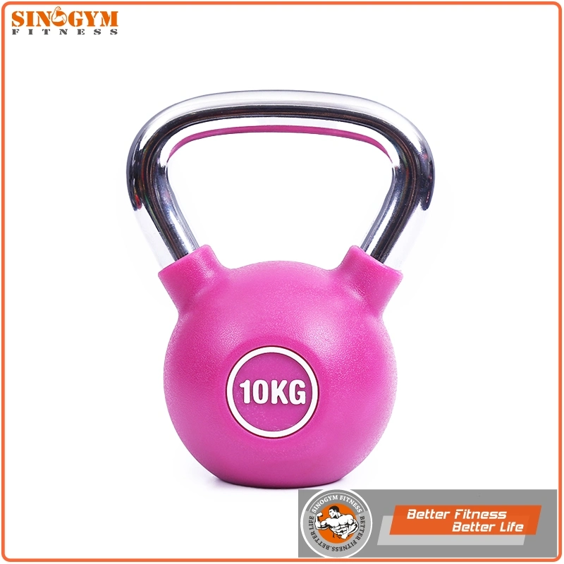 Color PU Urethane Kettlebell with Chromed Handle