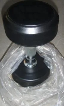 Fixed Black Rubber Dumbbell