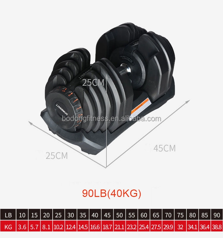 Hot Sales Fitness Equipment Commercial Adjustable Dumbbell Set 24kg 40kg for Power Training
