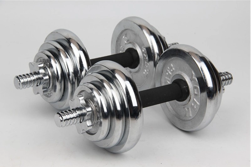 Professional Commercial Bodybuilding Gym Equipment Chrome Dumbbell Set 15kg