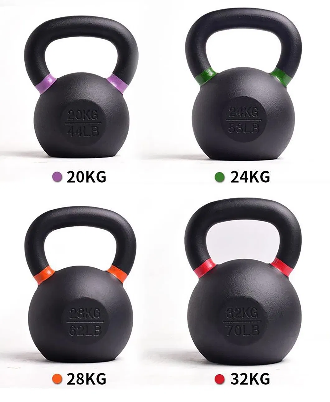 Training Fitness Gym Strength Vinyl Coated Competition Kettlebells Cast Iron Custom Logo Kettlebells with Grip