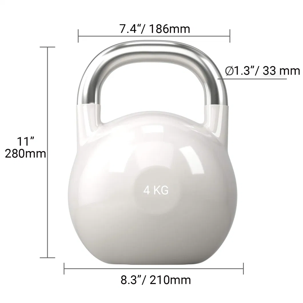 Amazon Hot Sale 4-30kg Powder Casted Steel Competition Kettlebell Home Colorful Woman Use Dumbell/Kettlebells with Rack