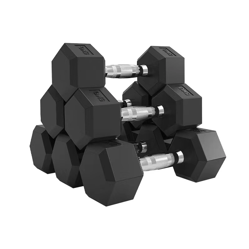 Fitness Equipment Gym Equipment Hex Rubber Coated Dumbbell