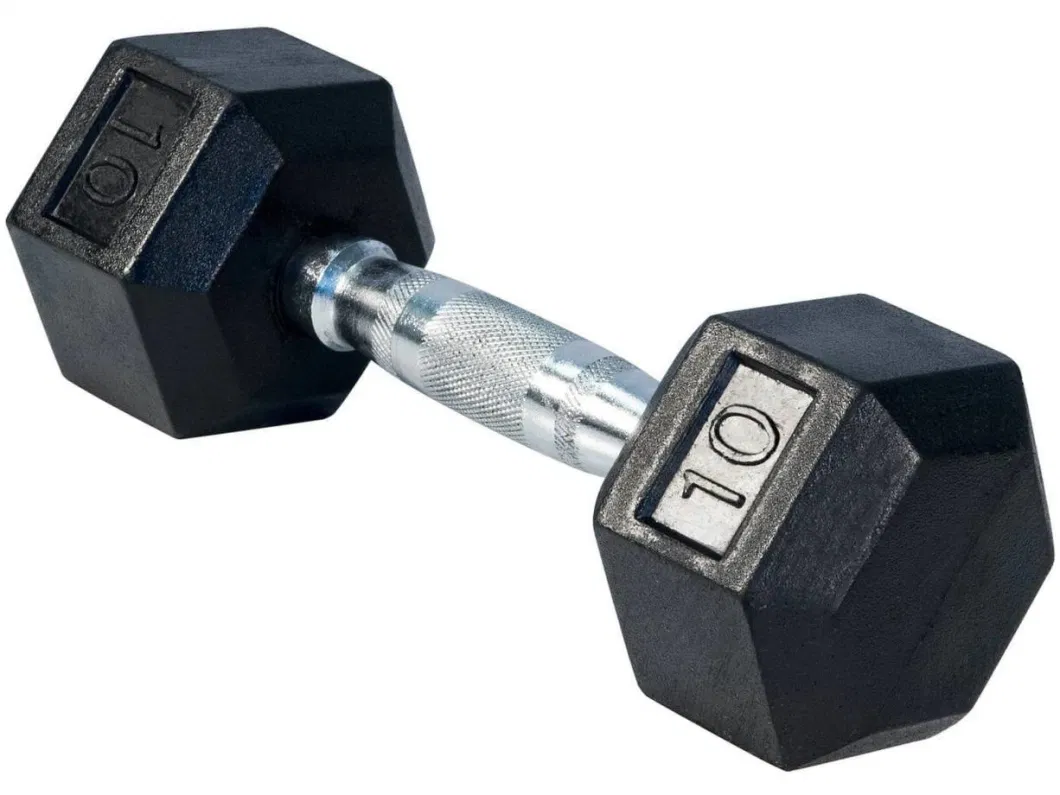 Hex Rubber Coated Dumbbell Set for Training